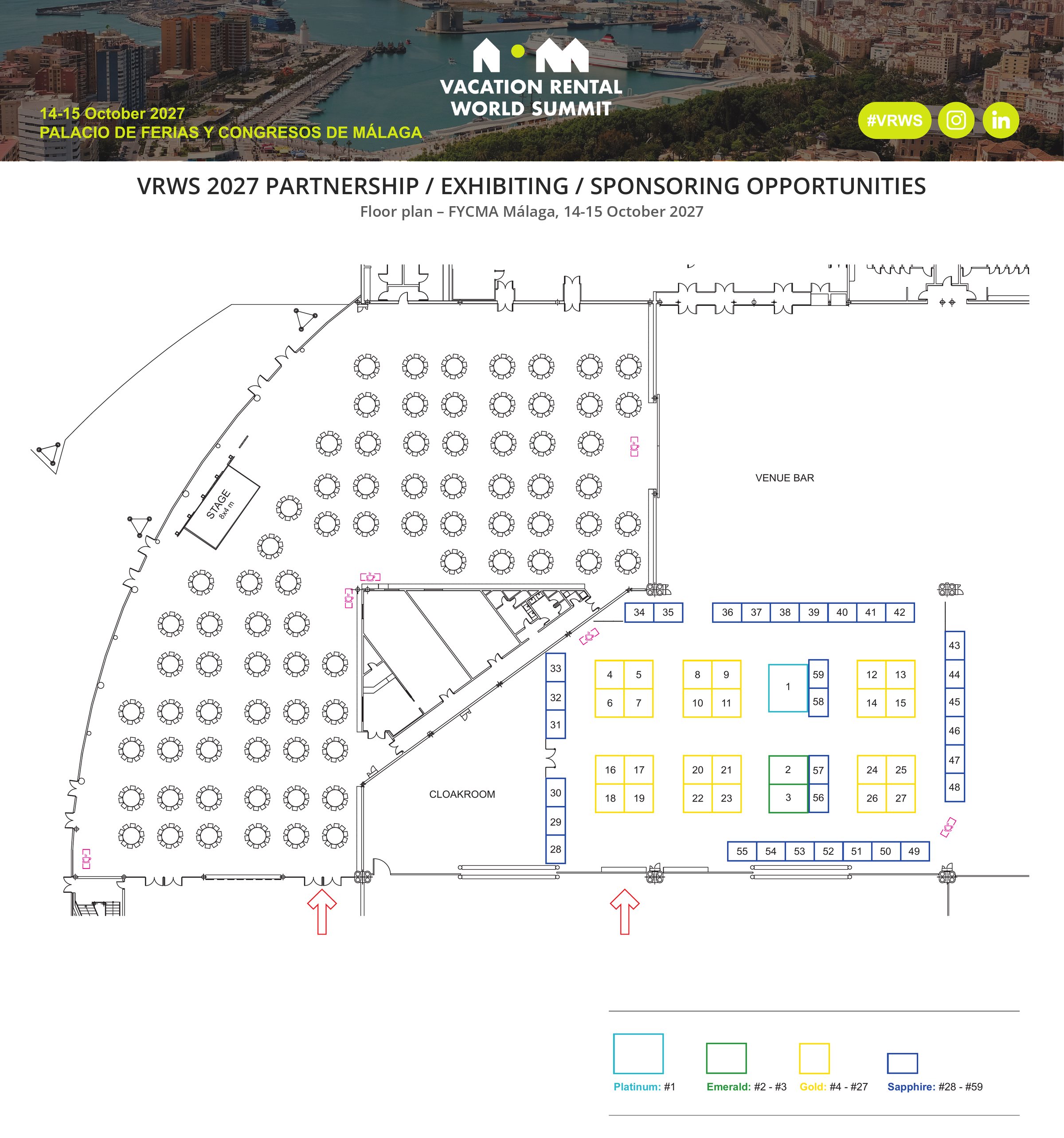 VRWS 2027 Málaga – exhibition floor plan